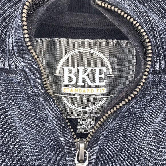 BKE‎ Buckle Dark Gray Blue 1/4 Zip Standard Fit Pullover Sweater Mens XL - Picture 6 of 9